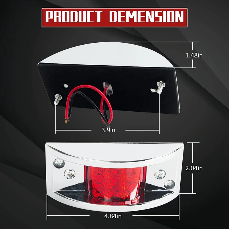 4 шт. герметичный габаритный фонарь хромированный бронированный 12 светодиодных