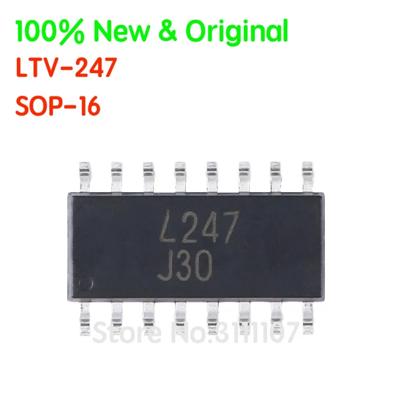 

10PCS/LOT LTV247 LTV-247 SOP-16 Transistor Output Optocouplers IC Chip New&Original