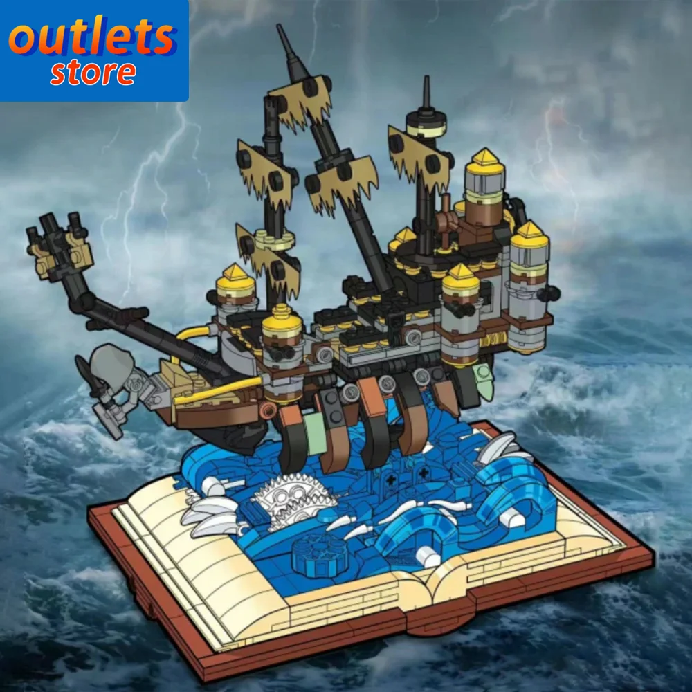 

13046 идеи, творческий эксперт, волшебный пиратский корабль, стандартный строительный блок Sea Rover Moc, Модульные строительные блоки, кирпичи, модели, игрушки, подарки, 1028 шт.