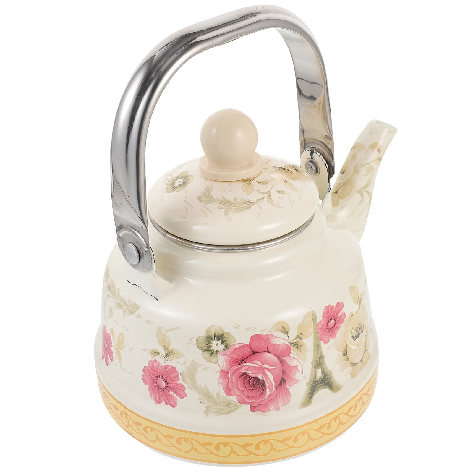 

Household Enamel Tea Pot Vintage Decorative Tea Kettle Hot Water Coffee Tea Kettle Pot