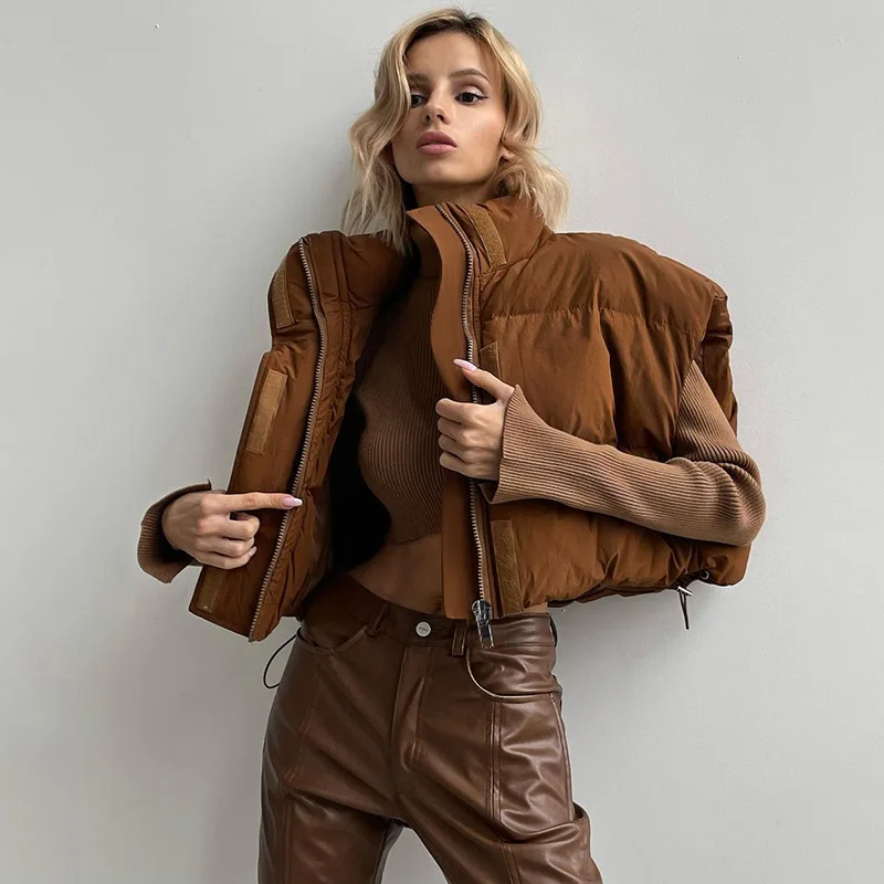 Winter Jacket Female New Thickening Warm Casual Temperament Commuter Loose High Collar Vest Cotton Clothing Female