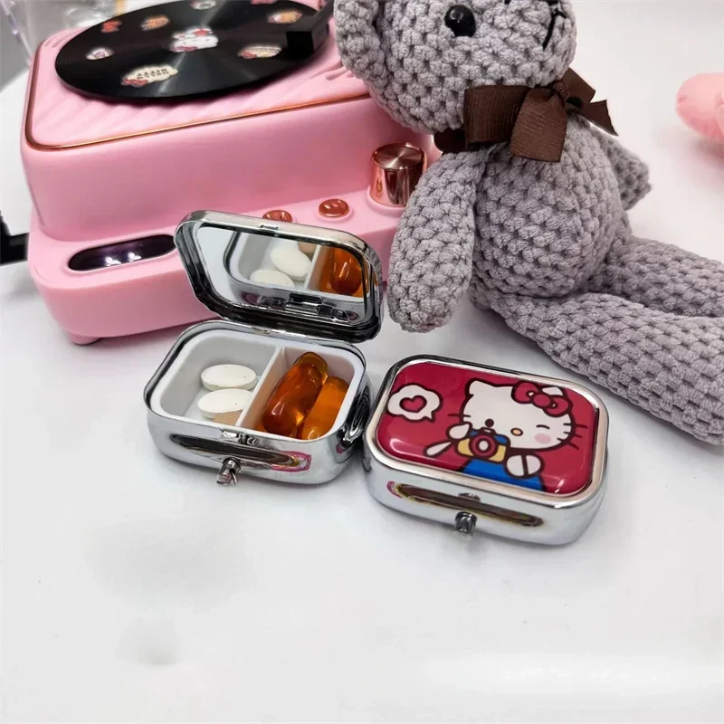 Портативная шкатулка для драгоценностей Hello Kitty милая дорожная коробка хранения