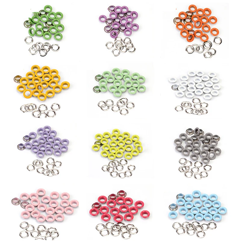 

300Pcs 3-10mm Multicolor Metal Eyelets Grommet Ring With Washer For DIY Leathercraft Scrapbooking Shoes Belt Cap Bag Tag Clothes