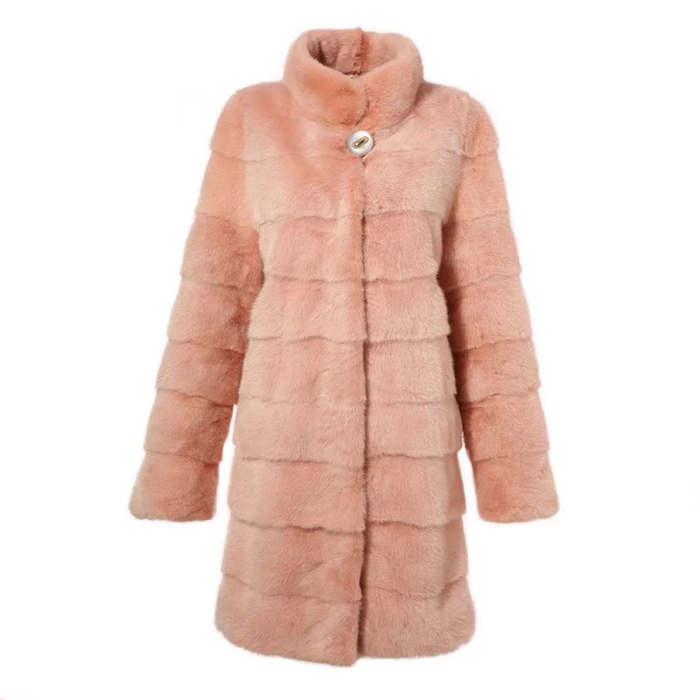 Full Pelt Natural Real Mink Fur Coat Stand Collar Hem Sleeve Removable Real Fur Coat Women Winter Warm echtfell Real Fur Jacket
