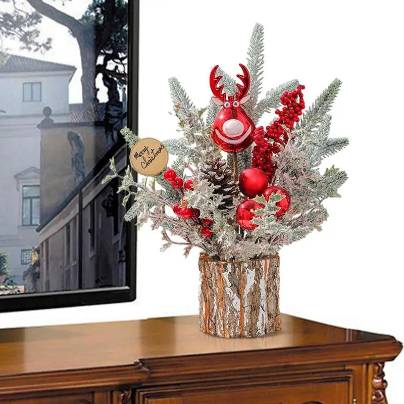 

Настольные украшения для рождественской елки, мини-елка, искусственные растения, настольное украшение «сделай сам», домашние украшения, Ро...