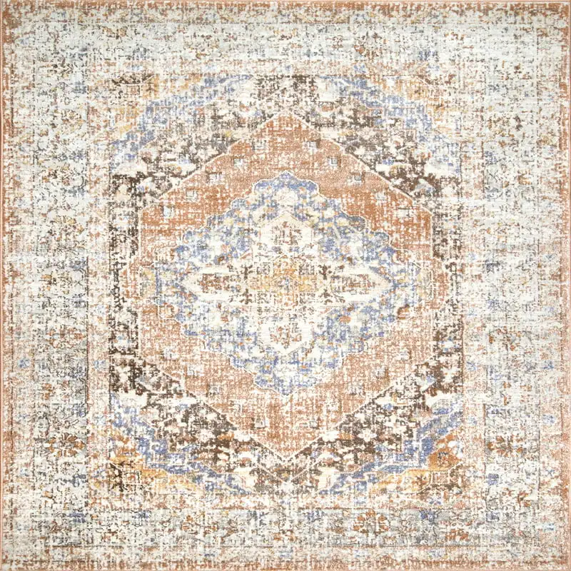 

Classy Kate Beige 2' 6" x 6' Medallion Runner Rug - Soft Durable Non-Skid Floor Carpet with Pile for Home Decoration.