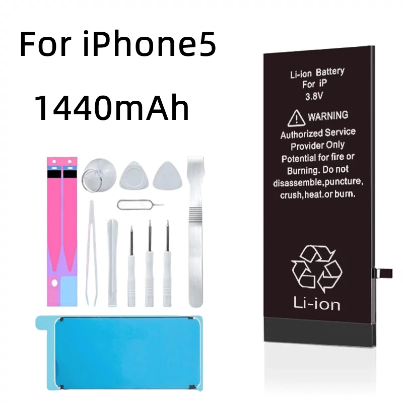 

Phone Battery For iPhone 5S 5 6S 6 7 8 Plus X SE SE2 XR XS 11 12 13 Mini Pro Max Replacement Bateria 7 Tools