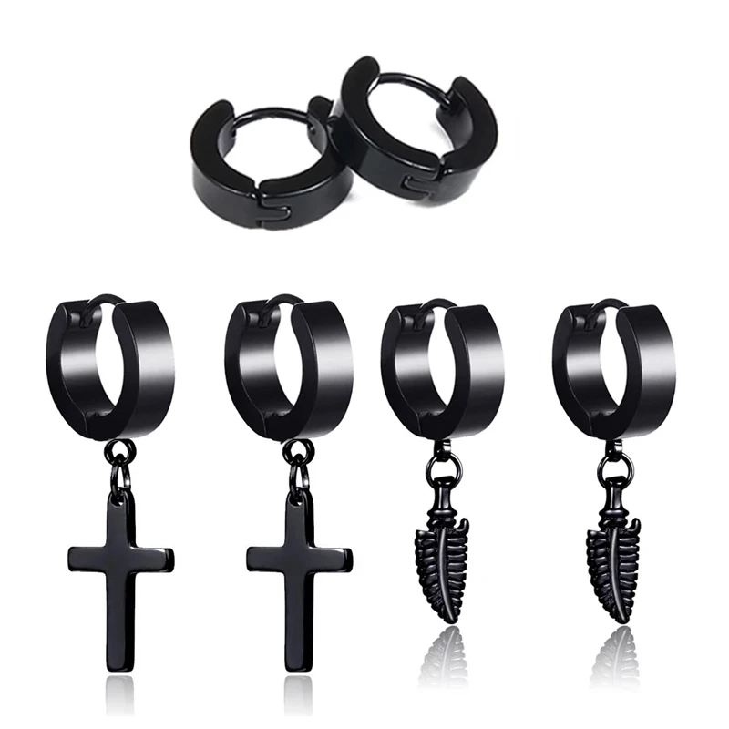 

Серьги из нержавеющей стали в стиле панк-рок, 3 пары