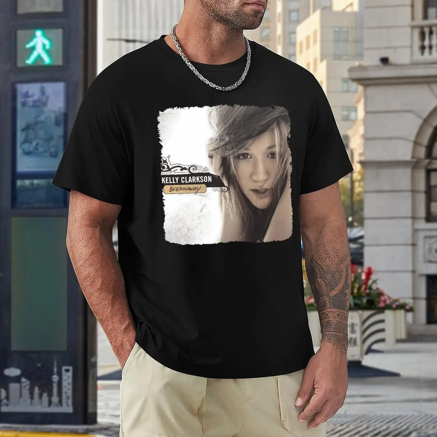 Футболка Kelly Music Clarkson мужские летние топы с круглым вырезом и коротким рукавом для