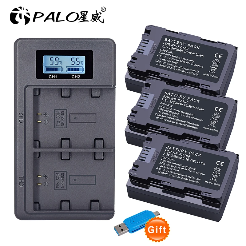 PALO NP-FZ100 NPFZ100 NP FZ100 батарея для Sony a9 A9M2 a7R III a7c a7iv III ILCE-9 A6600 A7m3 A7R3 a7s3 A7R4 A7M4 BC-QZ1