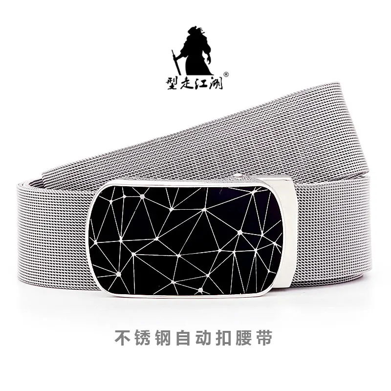 Men Leather Belt Stainless Steel Metal Automatic Buckle Brand High Quality Luxury Belts Quality Girdle Belts For Jeans