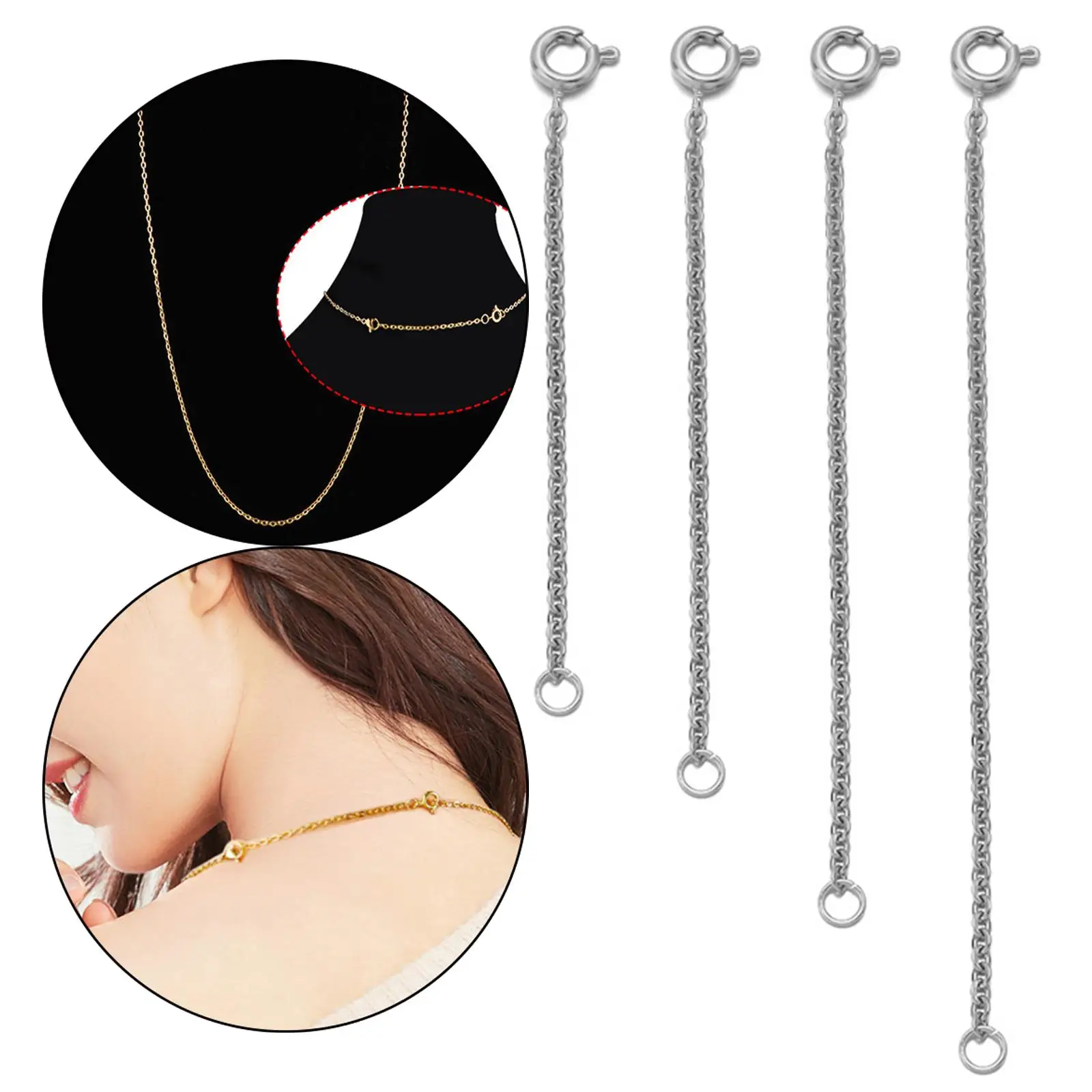 

Tail Chain Delicate with Lobster Clip Extension Chain, for DIY Jewelry Making, Necklaces Anklet