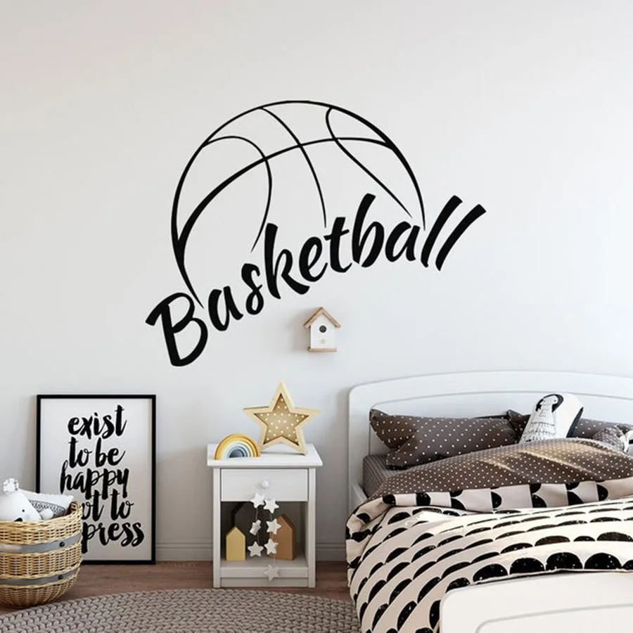 

Basketball Wall Sticker Vinyl Decals Basket Sports Boy Bedroom Basketball Hall Interior Home Decor Mural
