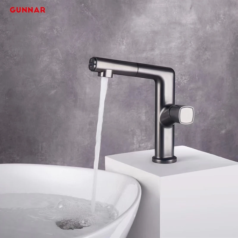 

Pull Out Basin Mixer Sink Faucet Multifunctional Bathroom Faucets Gourmet Washbasin Taps Water Tap 360° Tapware Crane Brass