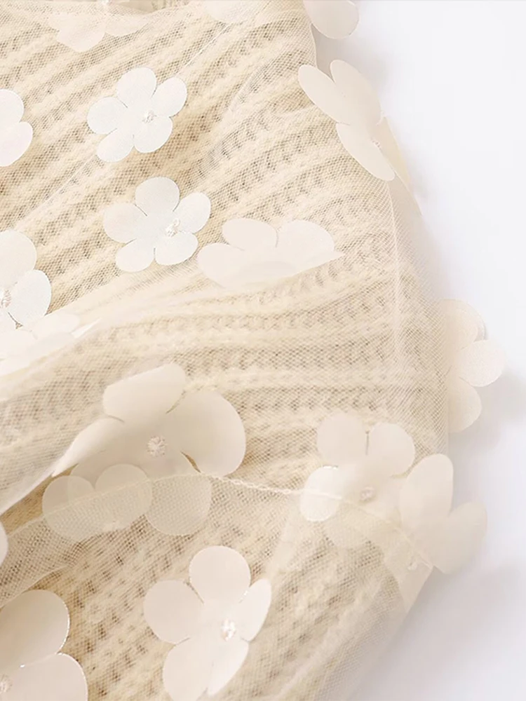 Вязаный женский свитер с цветочной сеткой повседневный свободный пуловер