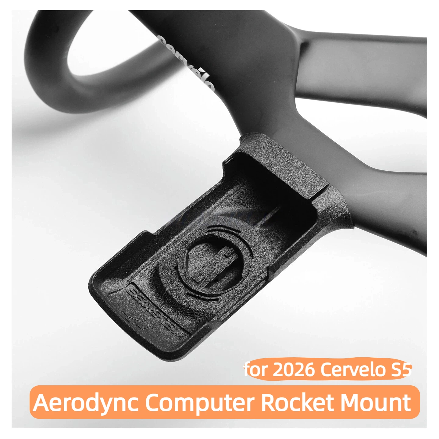 Фото Крепление для велокомпьютера 3D-печати Aerodync Rocket для интегрированного руля 2026 S5 Garmin Edge 1050 Wahoo BOLT 3 ROAM 3 COROS DURA №1