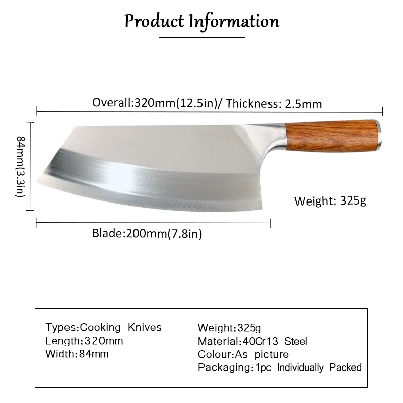 Нож Мясницкий кухонный шеф-повара нож из нержавеющей стали острые ножи для