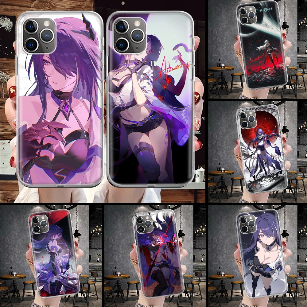 Фото Мягкий чехол для телефона Honkai Star Rail Acheron для iPhone 11, 17 Air, 17E, 16E, 16 Pro Max, 15+, 14 Plus, 13, 12, Apple 7, SE, 8, Fundas Coque 11 №1