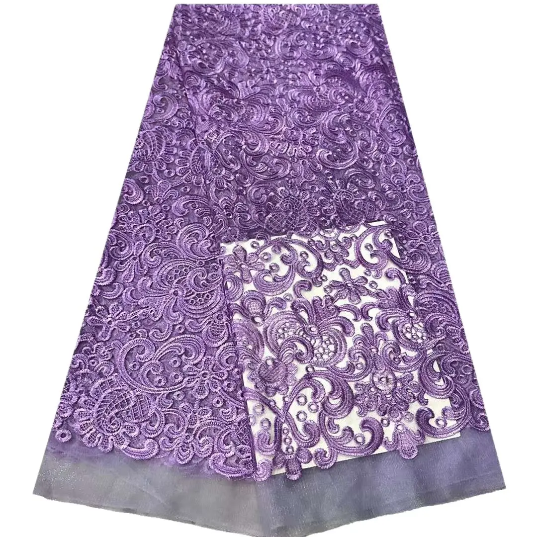 

african organza lace materials 3d floral george beaded Embroidered tull jacquard brocade voile party women dressess fabric