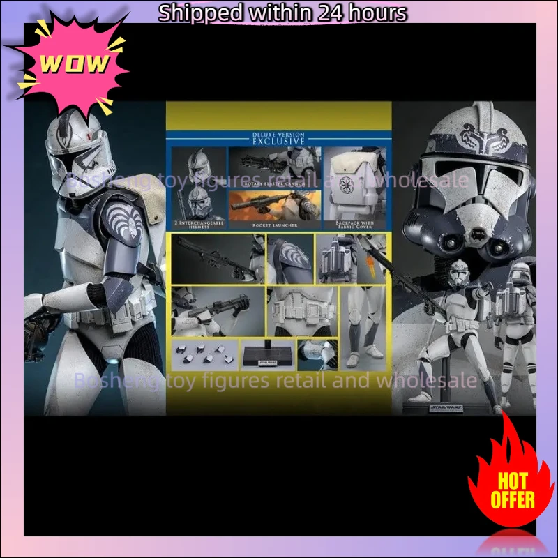 Фото Оригинальные горячие игрушки HT TMS143 104th Battalion Wolfpack Clone Trooper Star Wars The Clone Wars Deluxe Ver 1/6th В наличии Аниме-игрушки №5