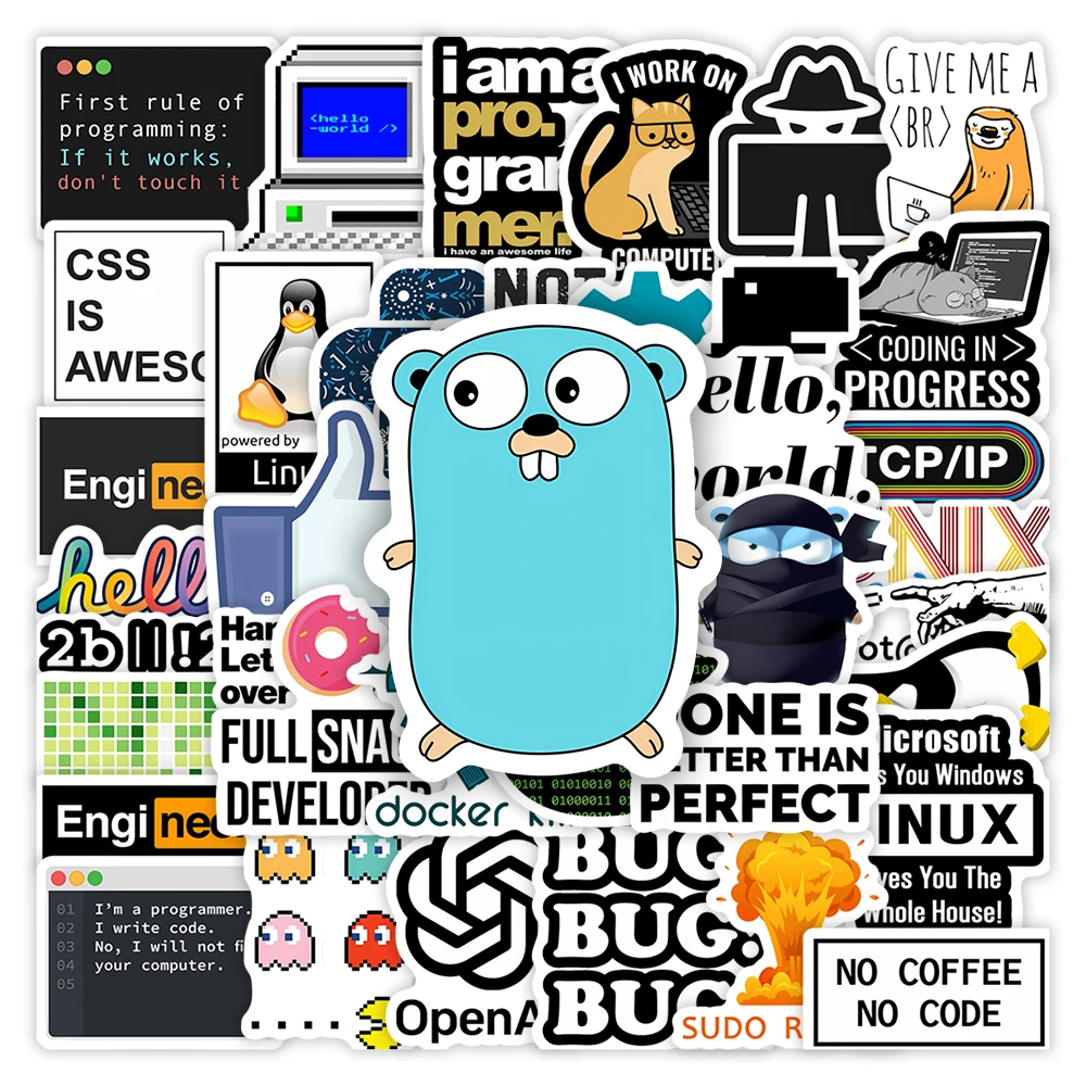 Наклейки для программирования хакерское применение логотип декоративная