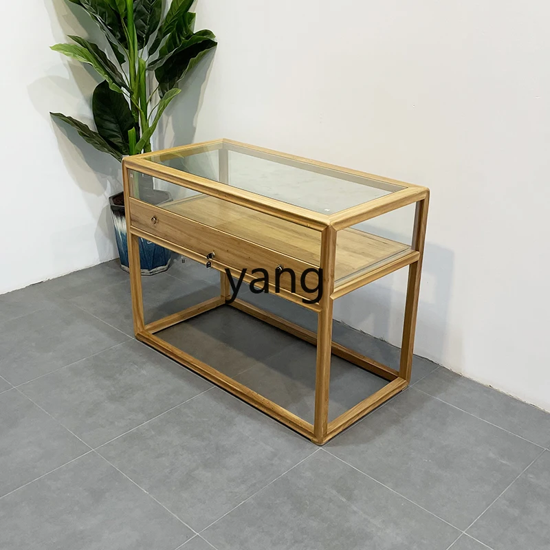 CX Новый китайский стеклянный шкаф Wenwan Jade Jewelry Простой шкаф-витрина из цельного