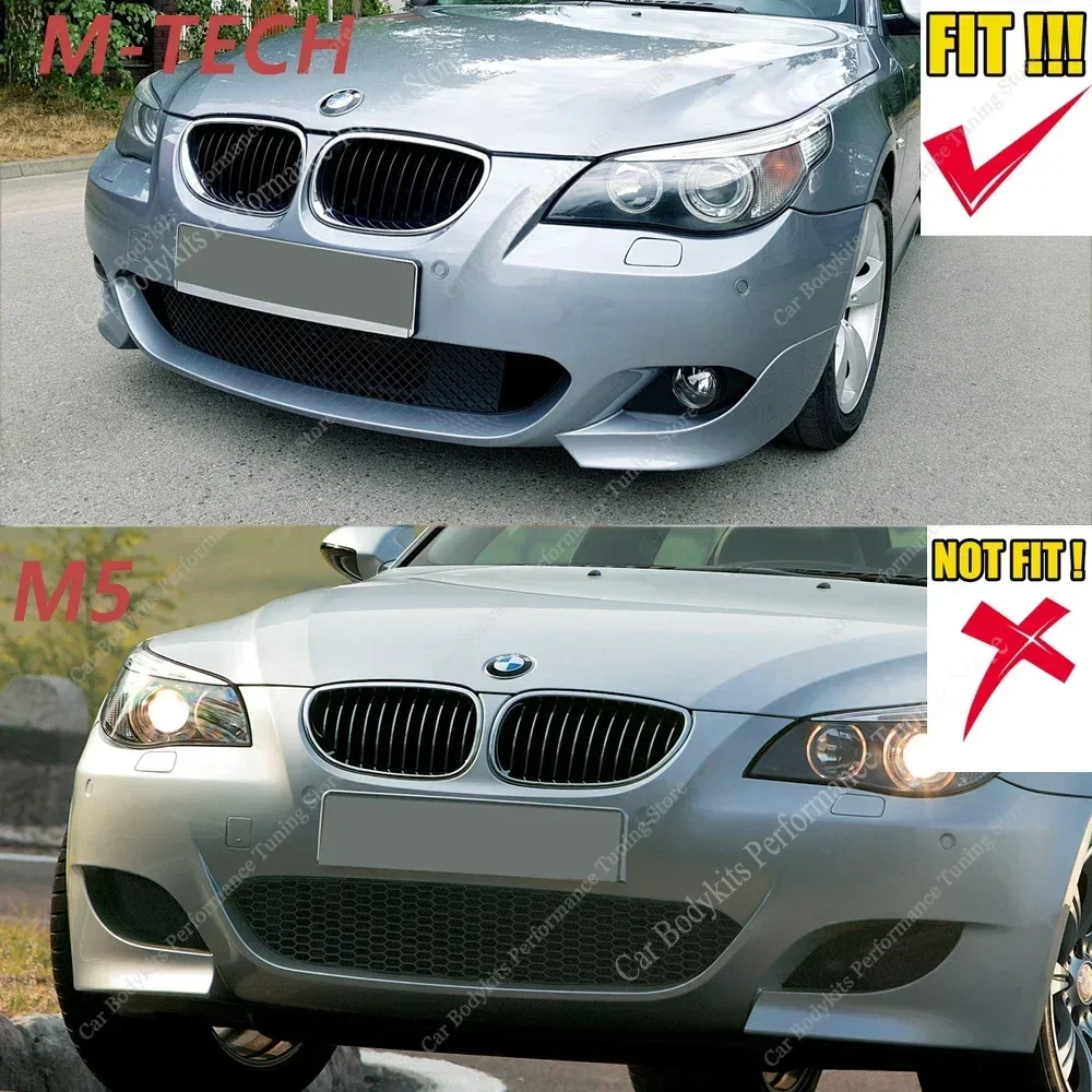 Фото Спойлер-сплиттер для переднего бампера MP Style, 4 шт., ABS, для BMW E60 E61 5 серии M Sport 2004-2009, тюнинг кузова. №4
