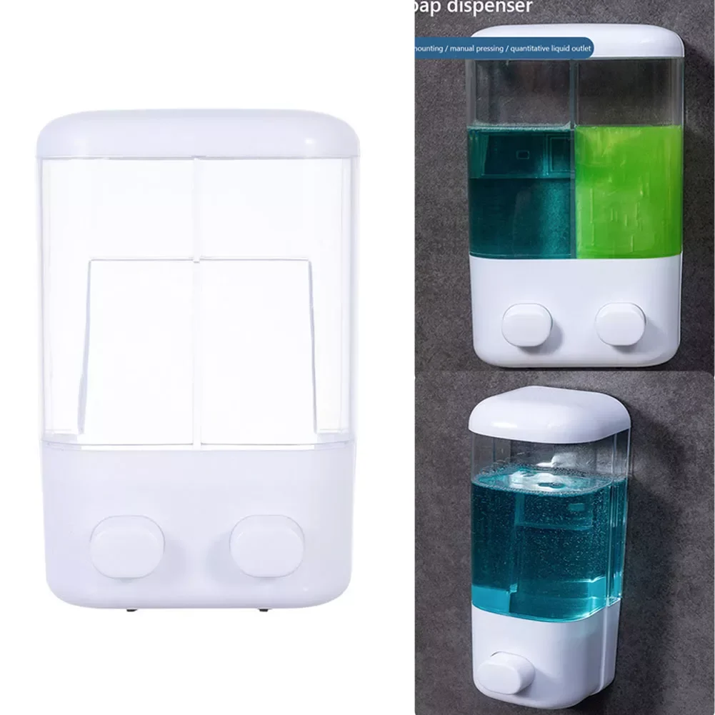 

NEW2022 ABS Wall-mounted Liquid Soap Dispenser Single/Double Head Foam Hand Wash Device Bathroom Shower Gel Detergent Shampoo Bo