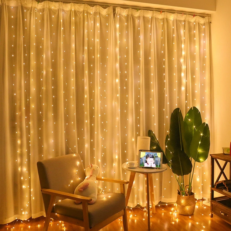 

LED Window Curtain String Light Wedding Party Home Garden Bedroom Outdoor Indoor Wall Decorations