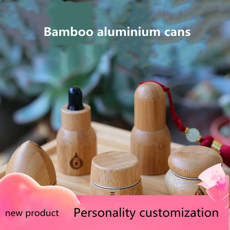 

New Product 5g Full Bamboo jar With Aluminum Tank Lipstick Container Eye Cream Jar Makeup Storage Pot Container
