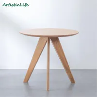 ArtisticLife Japanese-style  Small Coffee Table Sofa Side Table Simple And Creative White Small Round Table Simple And Versatile