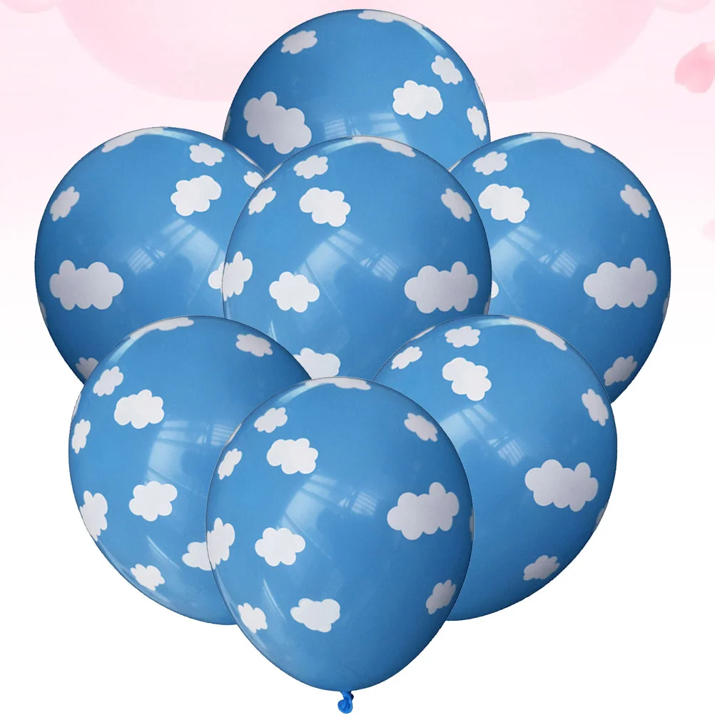 

Balloons Latex Cloud Party Clouds Baby Birthday Decorations Shower Blue Balloon Printing Story Boy Light Thick Thicken Christmas