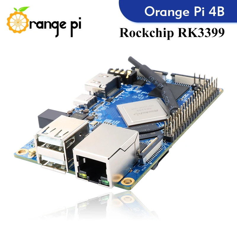 Orange Pi 4B + металлический корпус блок питания один компьютер RK3399 NPU SPR2801S работает на