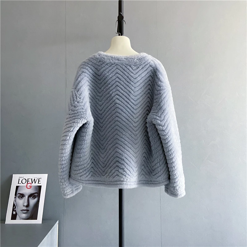 Autumn and Winter Women Real Fur Coat 100% Wool Shearing Jackets Thick Warm Fashion Streetwear Young Woman Overcoats