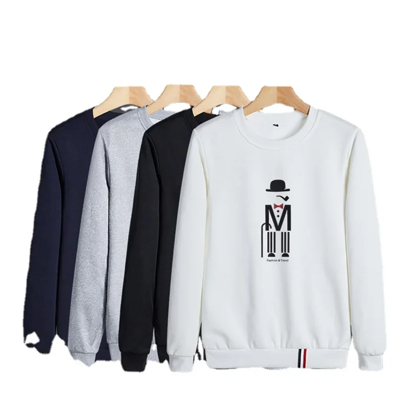 

Толстовка мужская с длинным рукавом, свитшот с круглым вырезом, худи с графическим принтом, модная повседневная рубашка в Корейском стиле, одежда для пар, весна