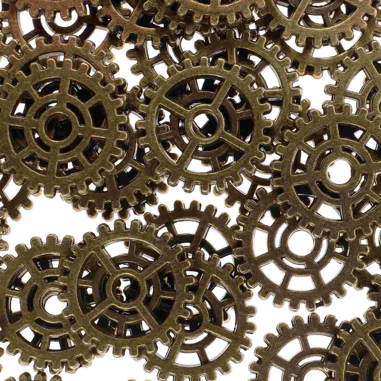 50 Pcs Amulet Vintage Wheel Gears Cog Charms Steampunk Accessories Craft Necklace Bracelet DIY Alloy Wheels Crafts