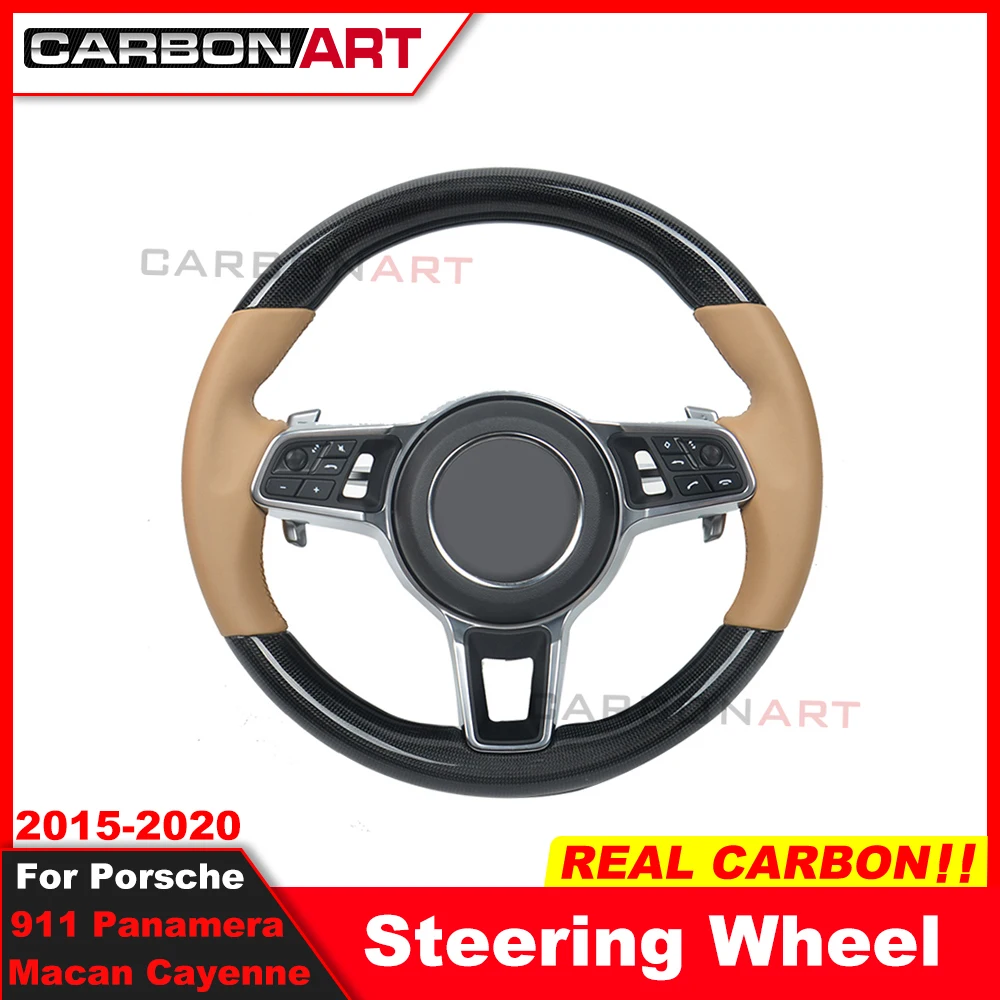 

Custom alcantar carbon fiber steering wheel For porsche 2015-2020 911 panamera boxster macan cayenne racing wheel convertible