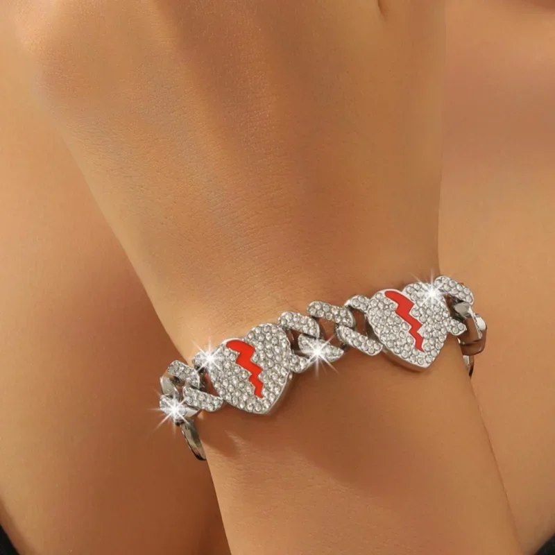 Кубинский браслет в стиле хип-хоп для мужчин и женщин из сплава с бриллиантовыми