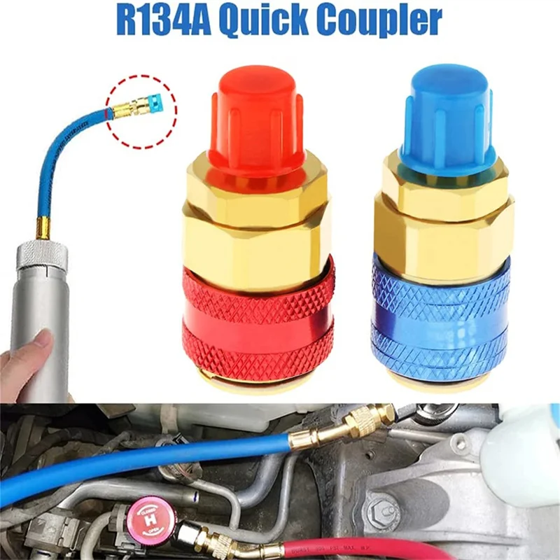 

R134A H/L быстроразъемный соединитель для автомобиля, адаптеры для кондиционера, фреон, хладагент, регулируемый манометр, набор