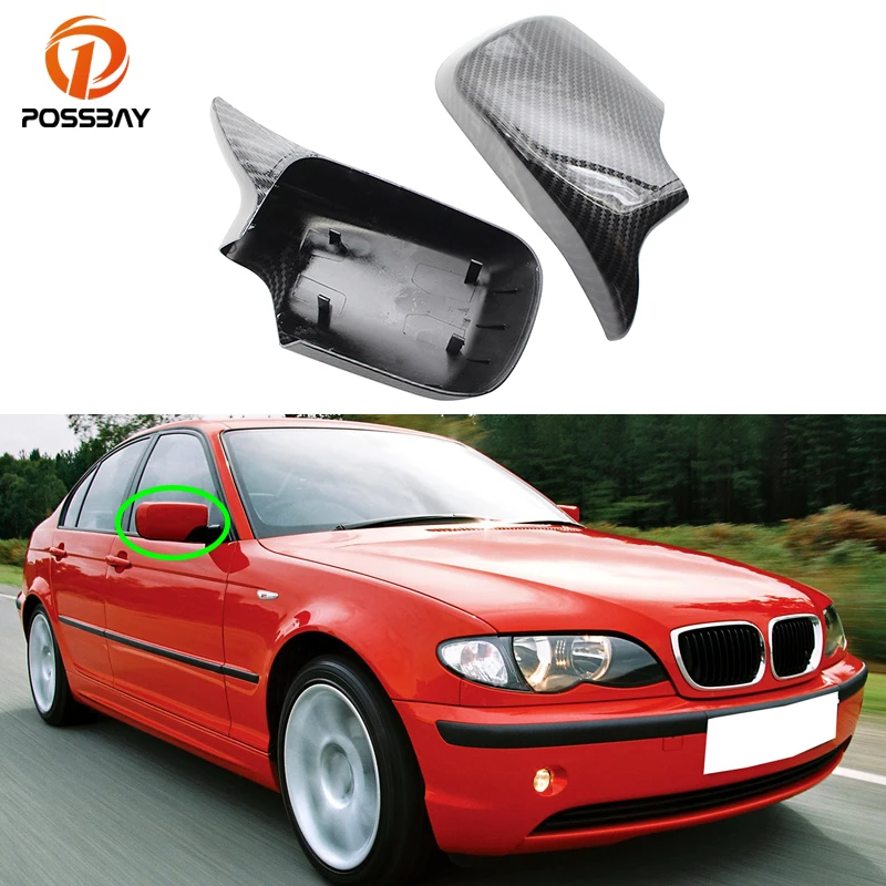 

1 Pair Car Rear View Mirror Cover Carbon Fiber Look Caps for BMW 3 5 Series E46 316ti 318td 318ti 320i E39 520d 520i 523i 525d