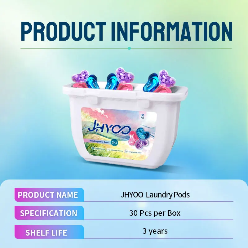 Капсулы для стирки JHYOO, 30 бусин в коробке, многофункциональные прочные капсулы для моющего средства, глубокая очистка, стойкий аромат для домашнего общежития (art.: 3920d286cf2e4) - 3920d286cf2e4