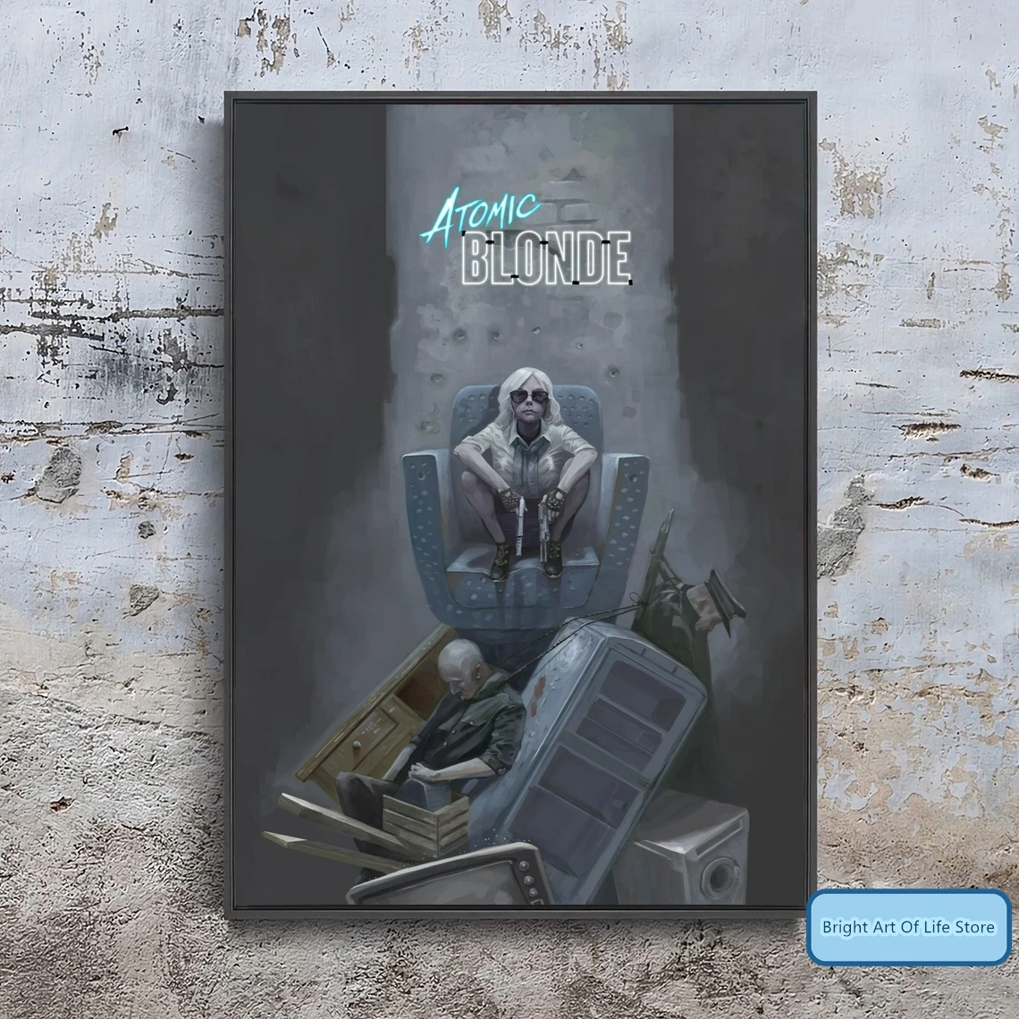 Наклейка на стену с изображением блондинки (2017) без рамки |