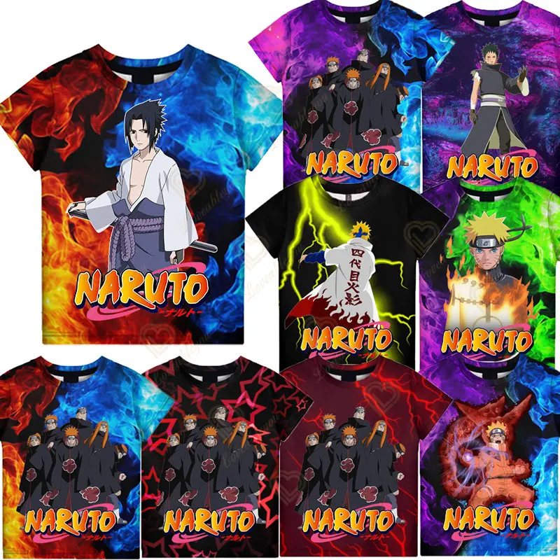 

Boys Cosplay Naruto T Shirt Sakura, Kakashi, Naruto and Sasuke - Boys Naruto Children's T-shirt Naruto 3d Printed Boys T-shirt