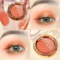 two tone beautiful matte gold orange glitter makeup eyeshadow fashion cosmetics eyeshadow palette lightweight women