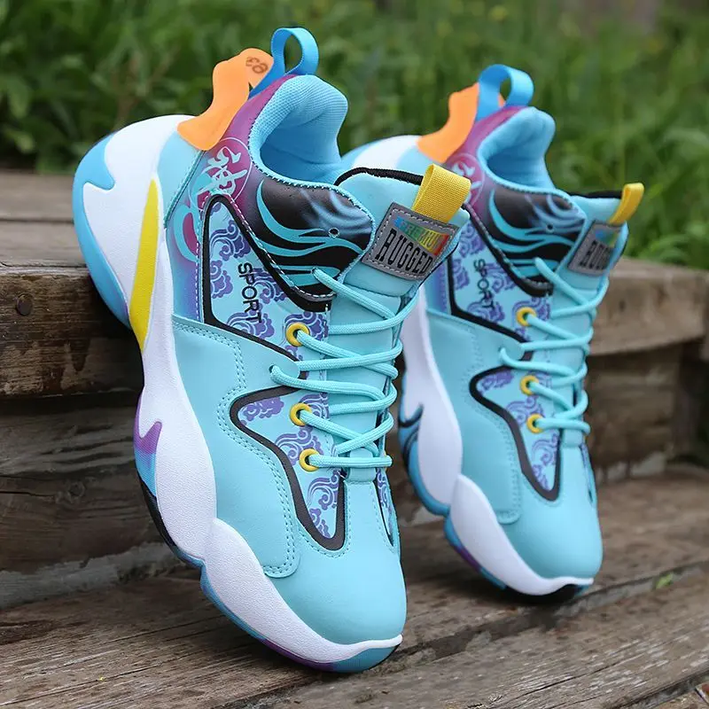 

Кроссовки мужские высокие, Уличная Повседневная обувь, Нескользящие дышащие баскетбольные кеды, удобные кожаные спортивные беговые кроссо...