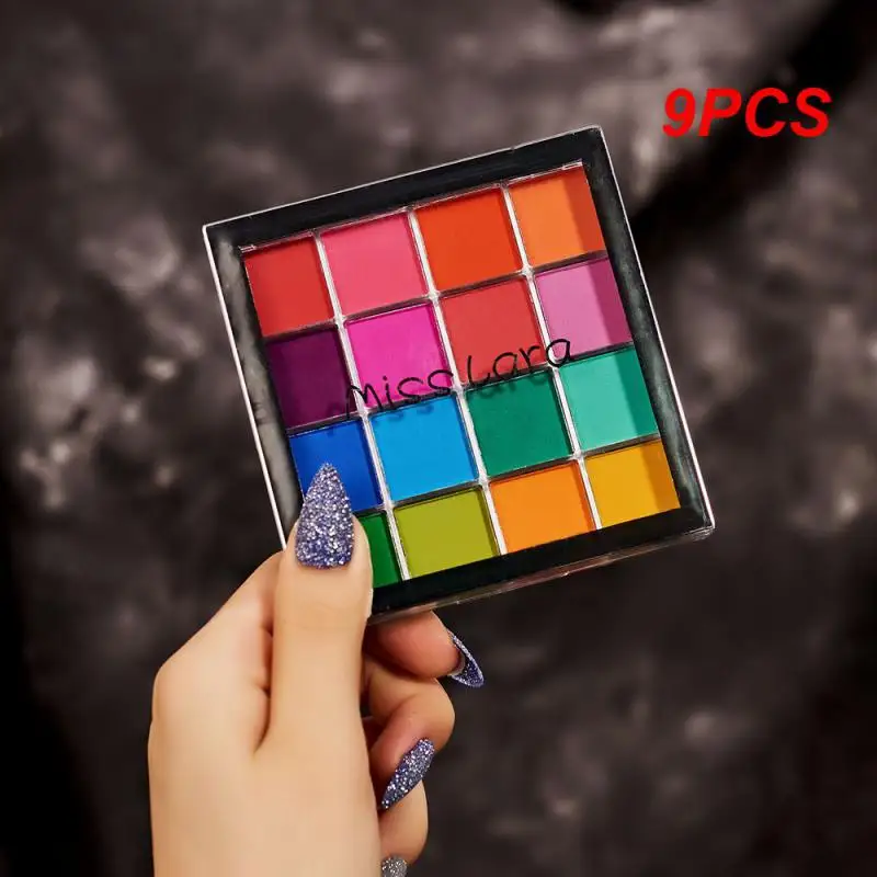 

9PCS Beauty Glazed Eyeshadow Palette Neon Makeup Pallet 16 Colors Glitter Highlighter Shimmer Make Up Pigment Matte Eye Shadow