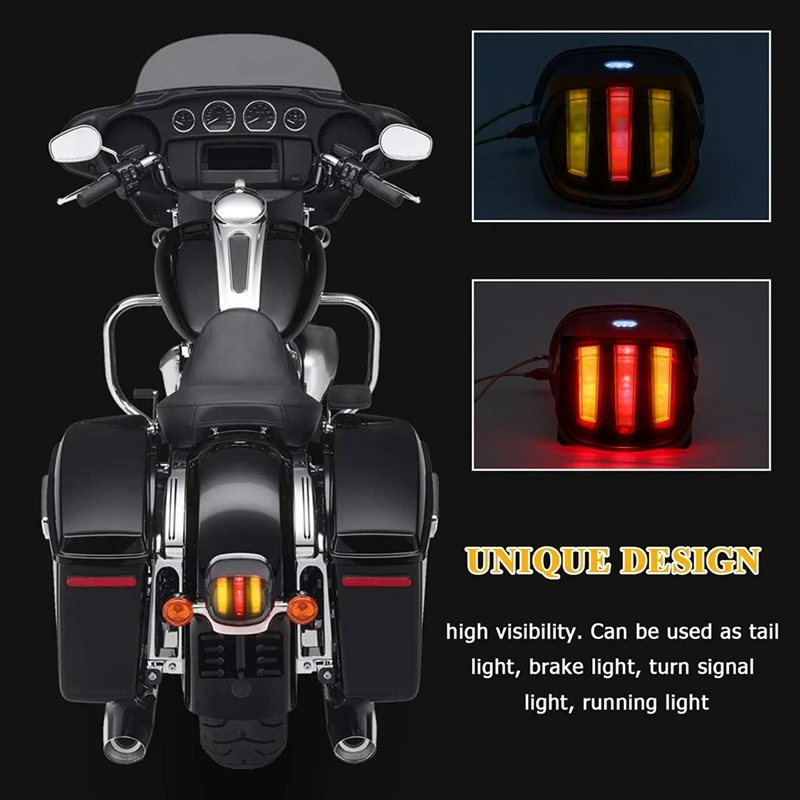 

Motorcycle LED Tail Light Yellow And Red Turn Signal Light Eagle Claw Tail Light For 1999-Later Dyna
