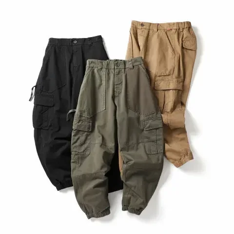 2022 повседневные мужские брюки в корейском стиле свободные длинные с большим