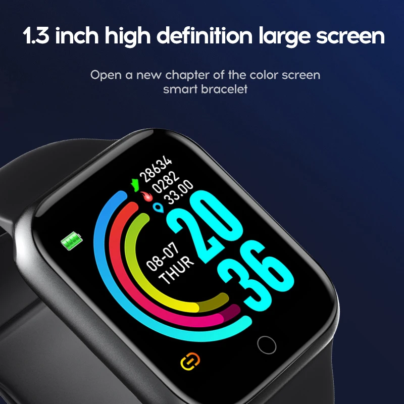 Wristwatch Fitness Y68 Color Screen Smart Sport Bracelet Activity Running Tracker Heart Rate For Children Men Women Watch Hours