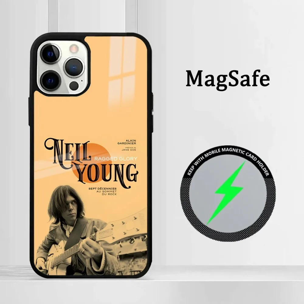 Чехол для телефона N-Neil Y-Young в стиле хип-хоп iPhone 16 15 14 13 12 11 Pro Max Plus Mini Magsafe Mirror